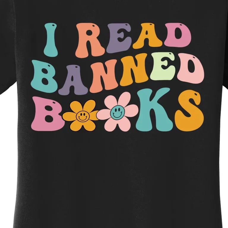 I Read Banned Books Retro Wavy Women's T-Shirt