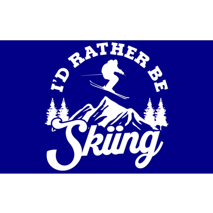 Id Rather Be Skiing Ski Skier Mountain Great Gift Bumper Sticker