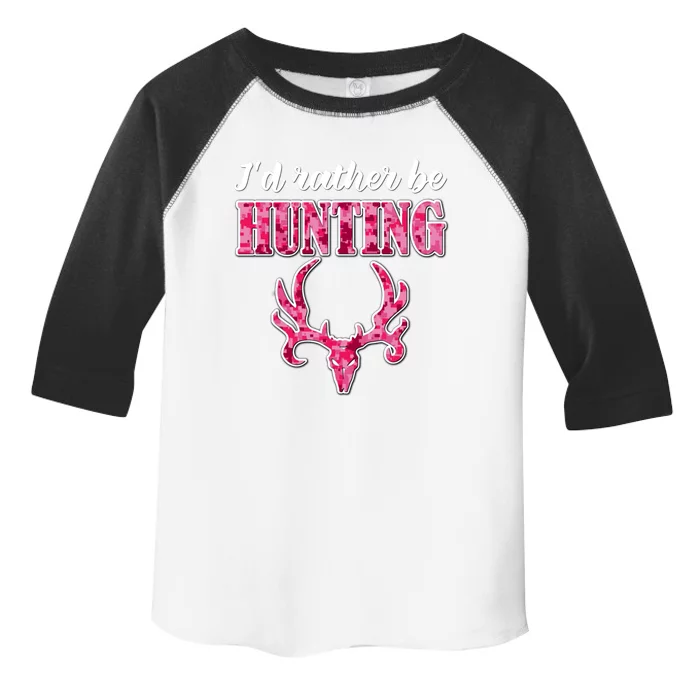 I'd Rather Be Hunting Deer Skull Pink Camo Pattern Print Mom Great Gift Toddler Fine Jersey T-Shirt