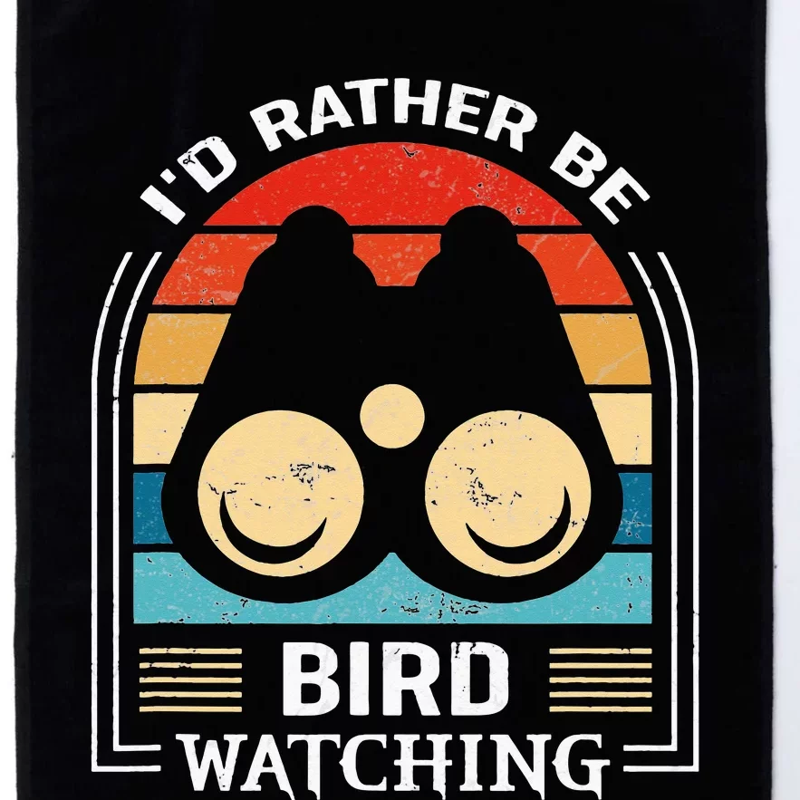 I'd Rather Be Bird Watching Retro Bird Watching Platinum Collection Golf Towel