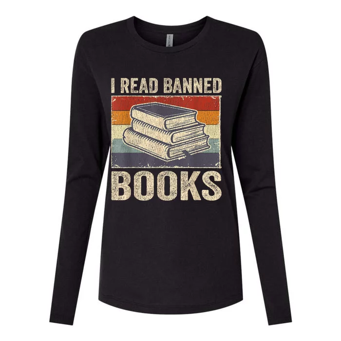 I Read Banned Books Week Librarian Freedom Reader Nerd Womens Cotton Relaxed Long Sleeve T-Shirt