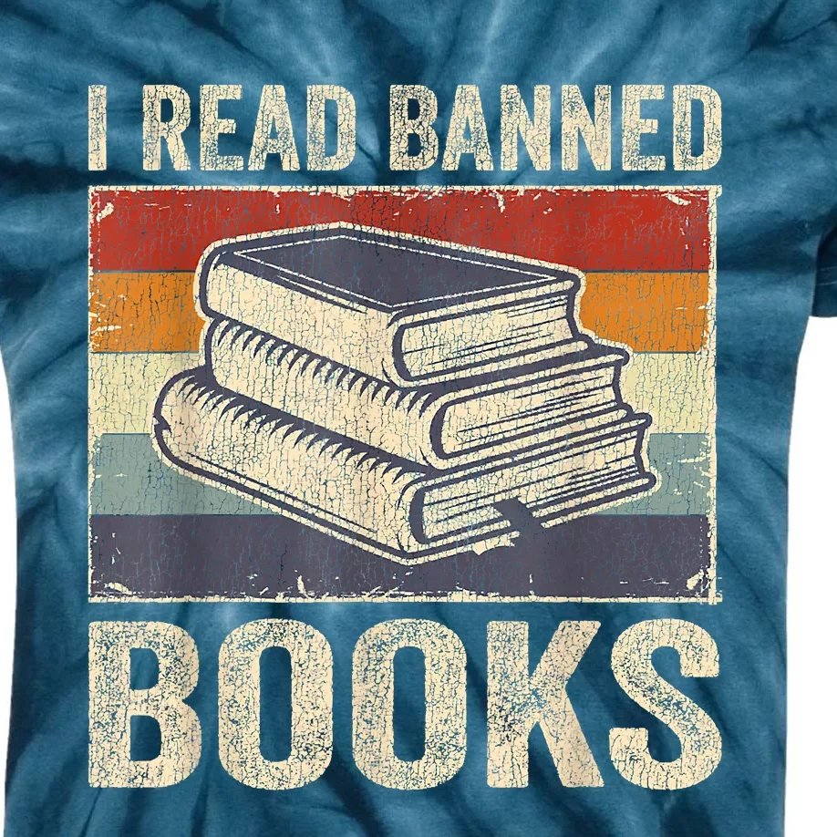 I Read Banned Books Week Librarian Freedom Reader Nerd Kids Tie-Dye T-Shirt