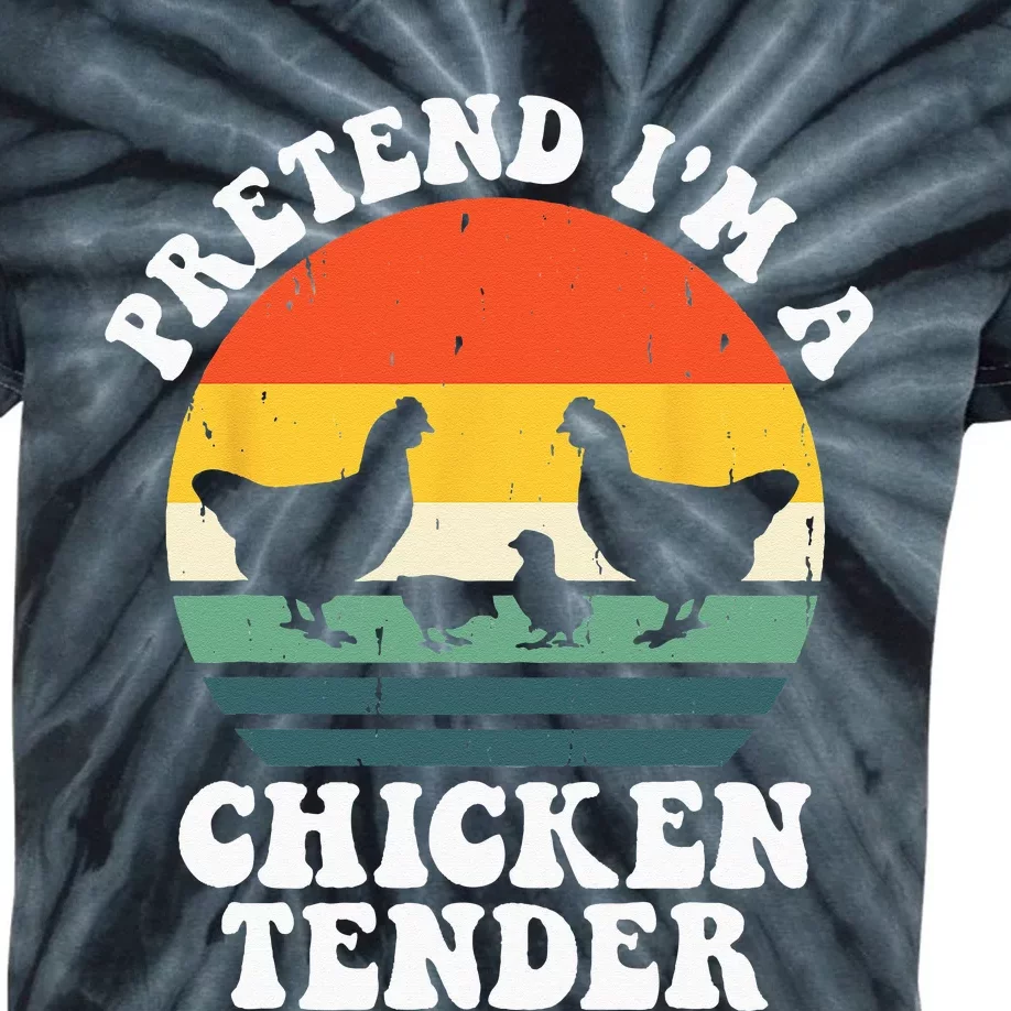 I Raise Chickens I'm Literally A Chicken Tender Funny Sunset Kids Tie-Dye T-Shirt