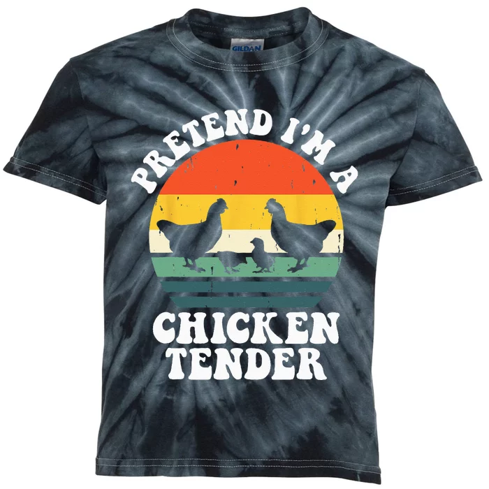 I Raise Chickens I'm Literally A Chicken Tender Funny Sunset Kids Tie-Dye T-Shirt