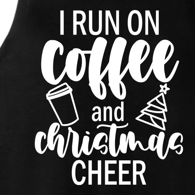 I Run Coffee And Christmas Cheer Ladies Tri-Blend Wicking Tank