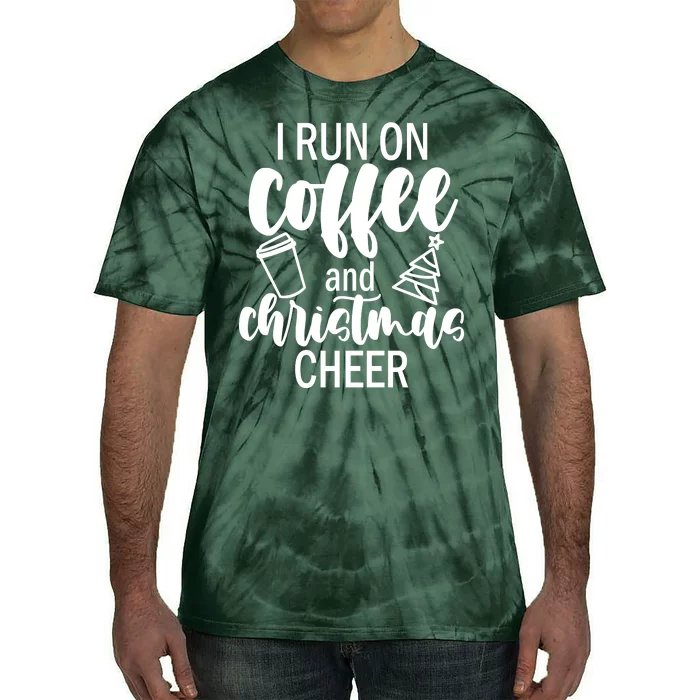 I Run Coffee And Christmas Cheer Tie-Dye T-Shirt