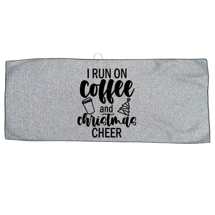 I Run Coffee And Christmas Cheer Large Microfiber Waffle Golf Towel