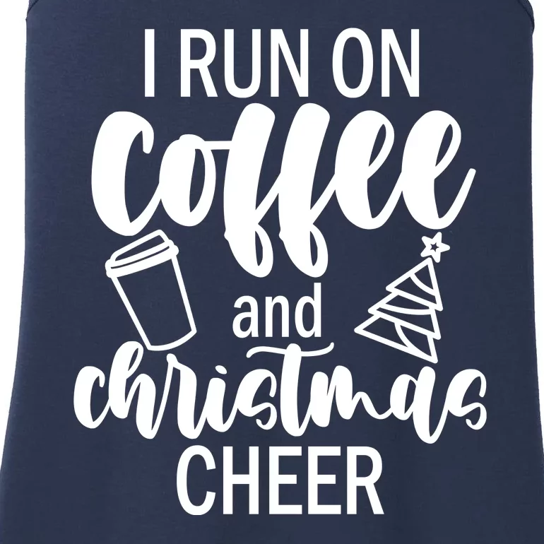 I Run Coffee And Christmas Cheer Ladies Essential Tank