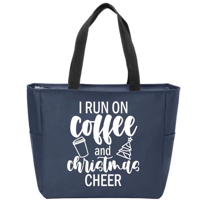 I Run Coffee And Christmas Cheer Zip Tote Bag