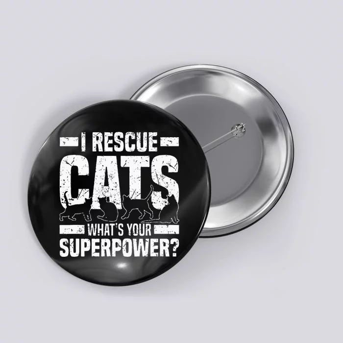 I Rescue Cats What´s Your Superpower USA Flag Rescue Cat Button