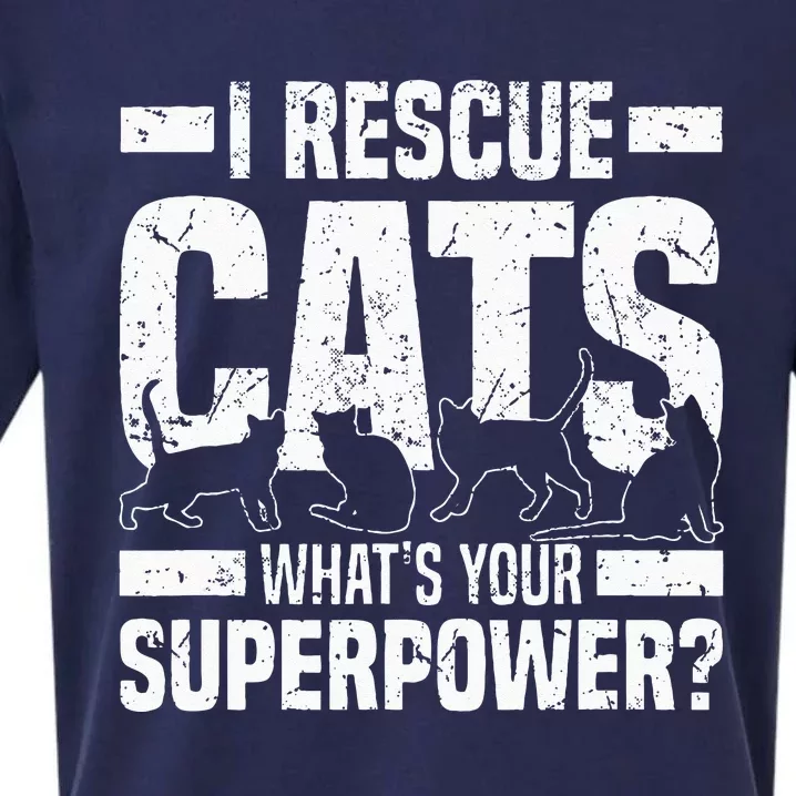 I Rescue Cats What´s Your Superpower USA Flag Rescue Cat Sueded Cloud Jersey T-Shirt