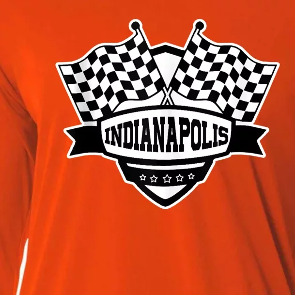 Indianapolis Racing Checkered Flag Cooling Performance Long Sleeve Crew