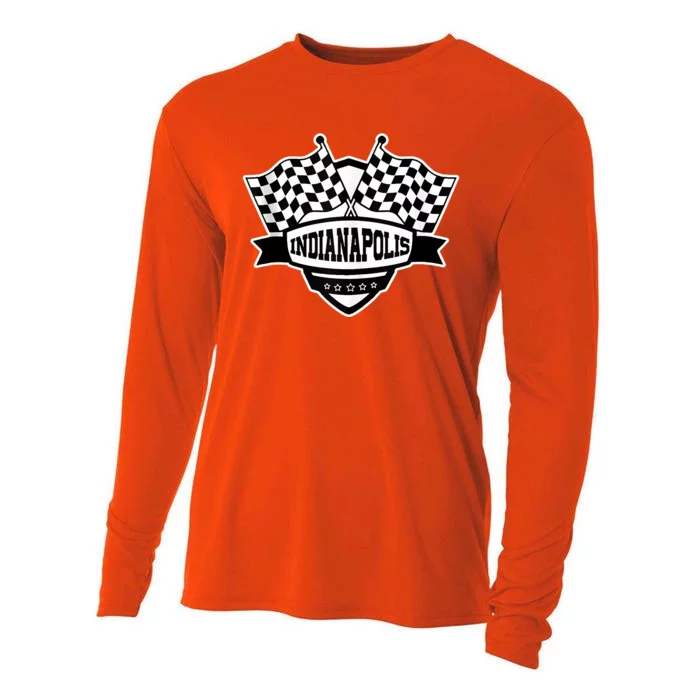 Indianapolis Racing Checkered Flag Cooling Performance Long Sleeve Crew