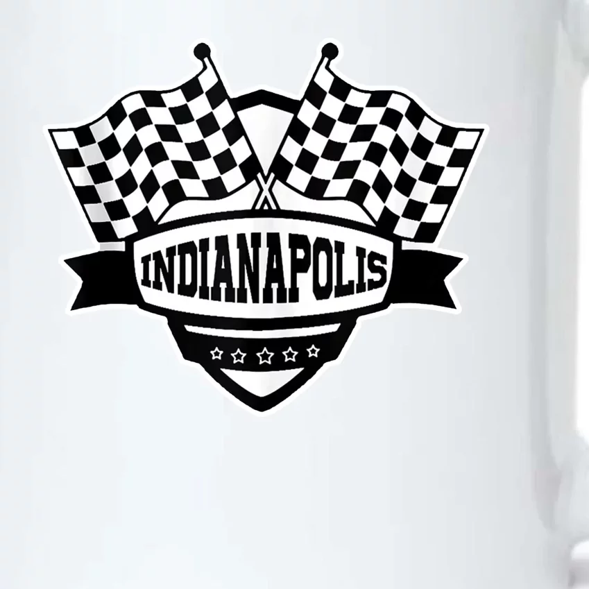 Indianapolis Racing Checkered Flag Black Color Changing Mug