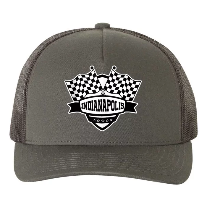 Indianapolis Racing Checkered Flag Yupoong Adult 5-Panel Trucker Hat