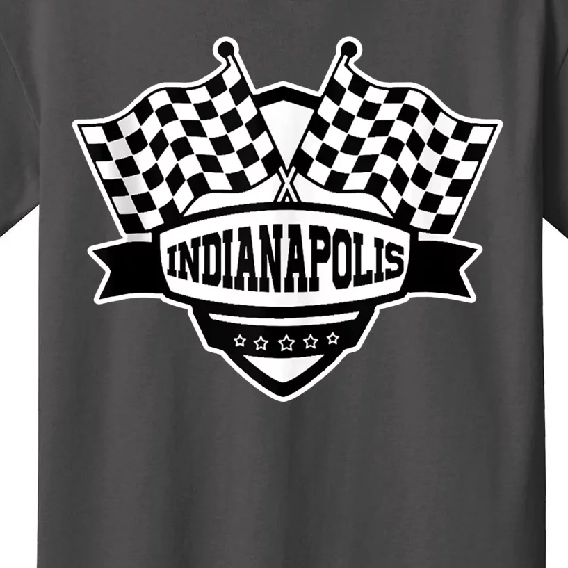 Indianapolis Racing Checkered Flag Kids T-Shirt