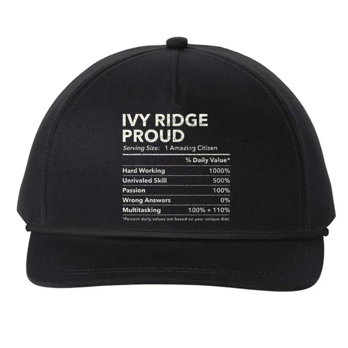 Ivy Ridge Delaware Proud Nutrition Facts Snapback Five-Panel Rope Hat