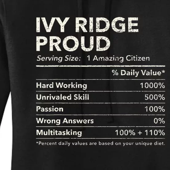 Ivy Ridge Delaware Proud Nutrition Facts Women's Pullover Hoodie