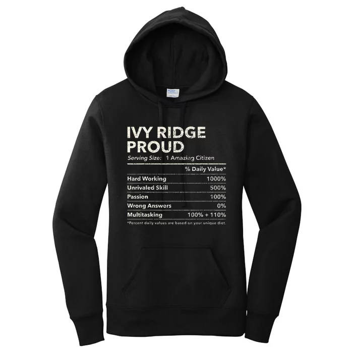 Ivy Ridge Delaware Proud Nutrition Facts Women's Pullover Hoodie