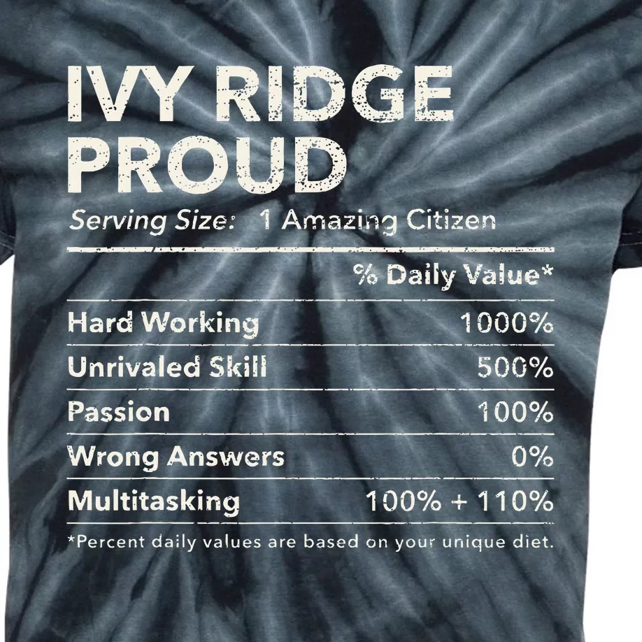 Ivy Ridge Delaware Proud Nutrition Facts Kids Tie-Dye T-Shirt