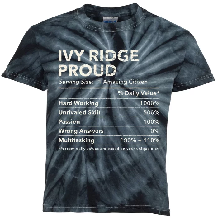 Ivy Ridge Delaware Proud Nutrition Facts Kids Tie-Dye T-Shirt