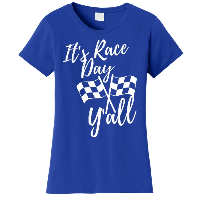 It's Race Day Y'all Checkered Flag Racing Track Design Great Gift Women's T-Shirt