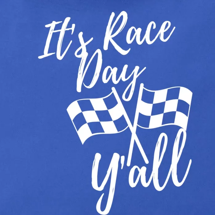 It's Race Day Y'all Checkered Flag Racing Track Design Great Gift Zip Tote Bag