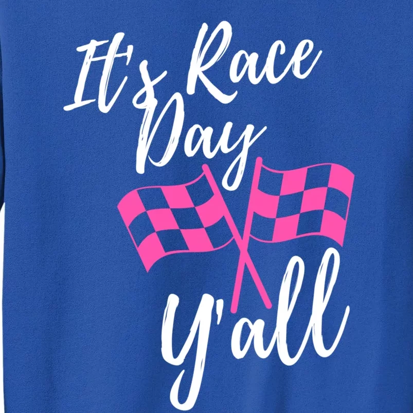 It's Race Day Y’all Checkered Flag Pit Crew Racing Track Gift Sweatshirt