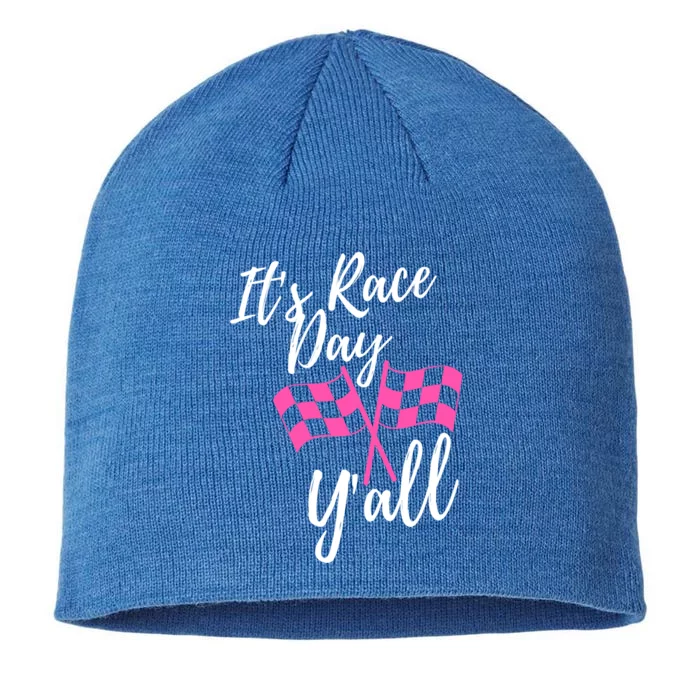 It's Race Day Y’all Checkered Flag Pit Crew Racing Track Gift 8 1/2in Sustainable Knit Beanie