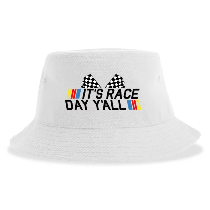 Its Race Day Yall Funny Racing Drag Car Truck Track Womens Sustainable Bucket Hat