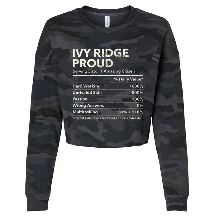 Ivy Ridge Delaware Proud Nutrition Facts Cropped Pullover Crew