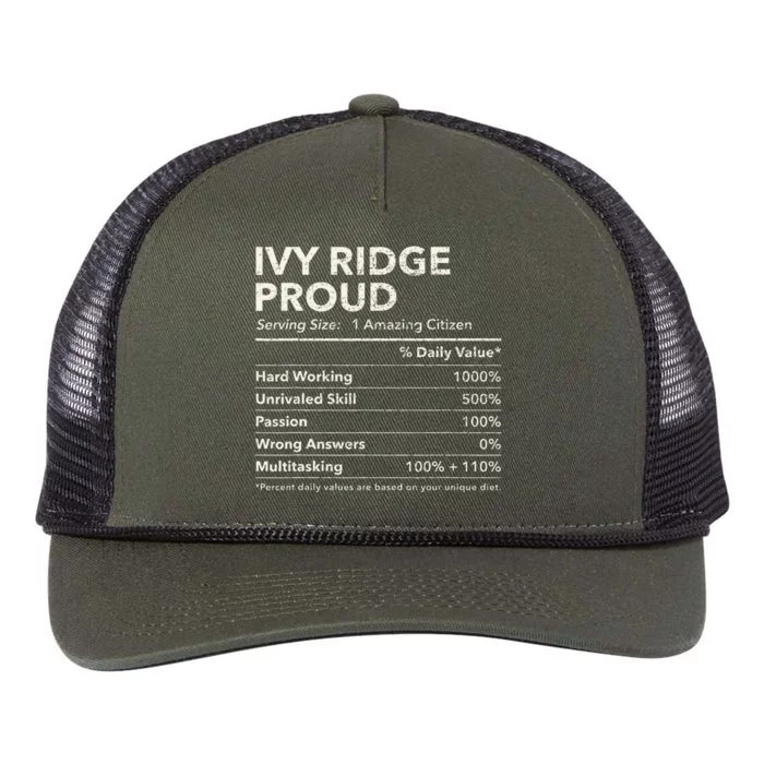 Ivy Ridge Delaware Proud Nutrition Facts Retro Rope Trucker Hat Cap