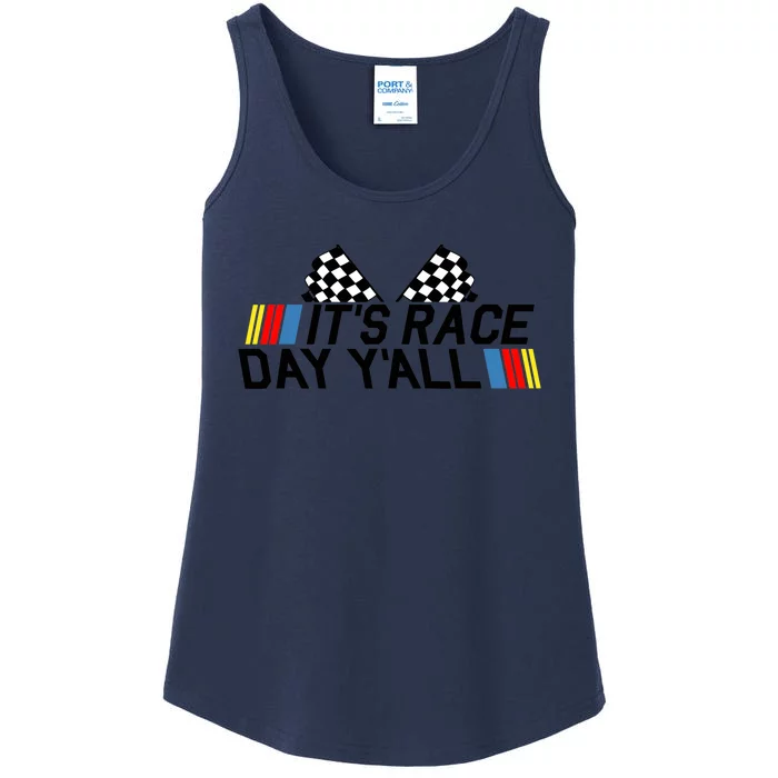 It's Race Day Yall Funny Racing Drag Car Truck Track Wo's Ladies Essential Tank