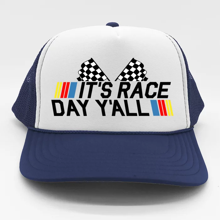 It's Race Day Yall Funny Racing Drag Car Truck Track Wo's Trucker Hat