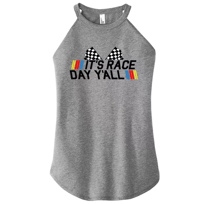 It's Race Day Yall Funny Racing Drag Car Truck Track Wo's Women’s Perfect Tri Rocker Tank