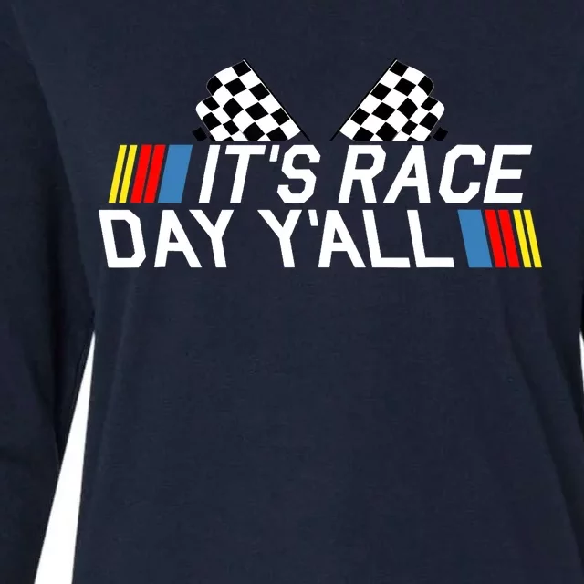 It's Race Day Yall Funny Racing Drag Car Truck Track Wo's Womens Cotton Relaxed Long Sleeve T-Shirt