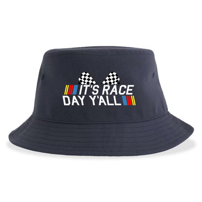 It's Race Day Yall Funny Racing Drag Car Truck Track Wo's Sustainable Bucket Hat