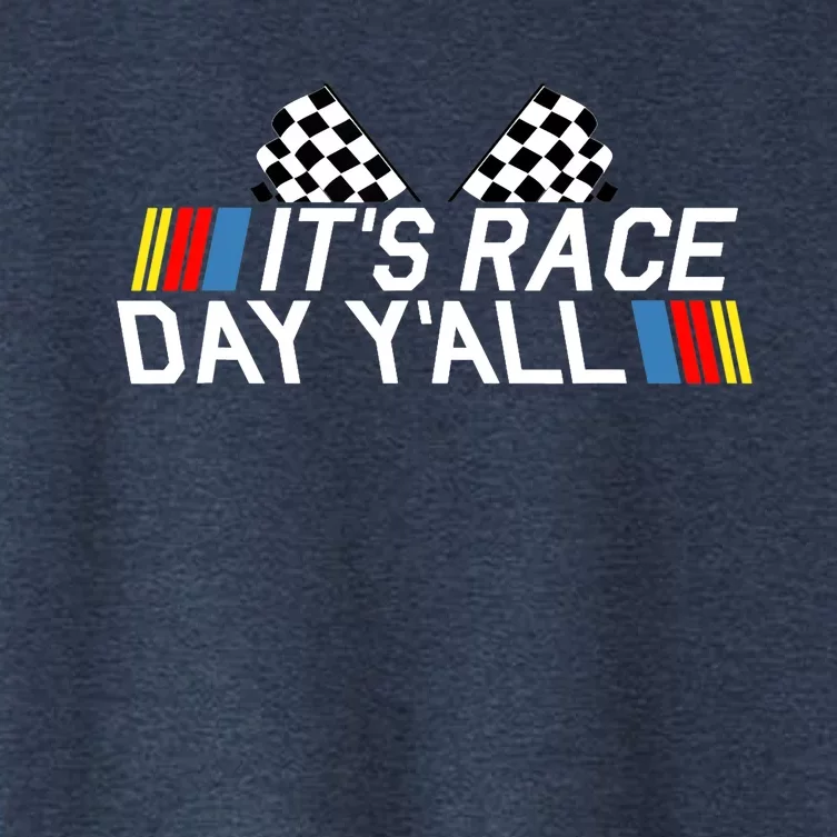 It's Race Day Yall Funny Racing Drag Car Truck Track Wo's Women's Crop Top Tee