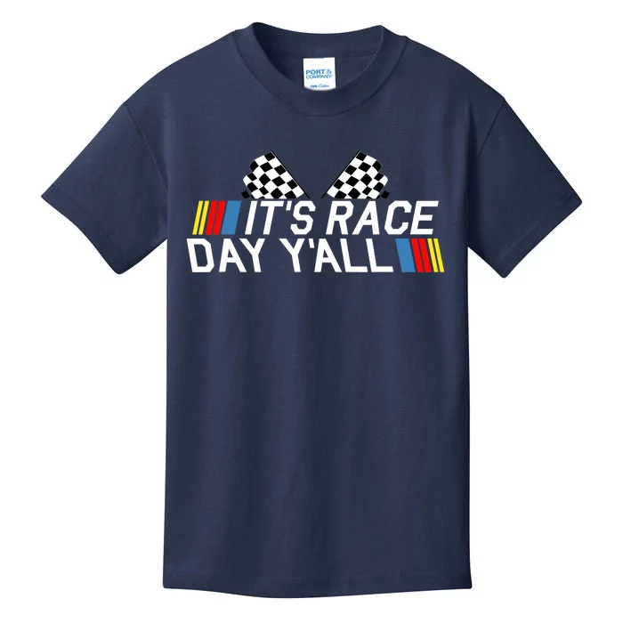 It's Race Day Yall Funny Racing Drag Car Truck Track Wo's Kids T-Shirt