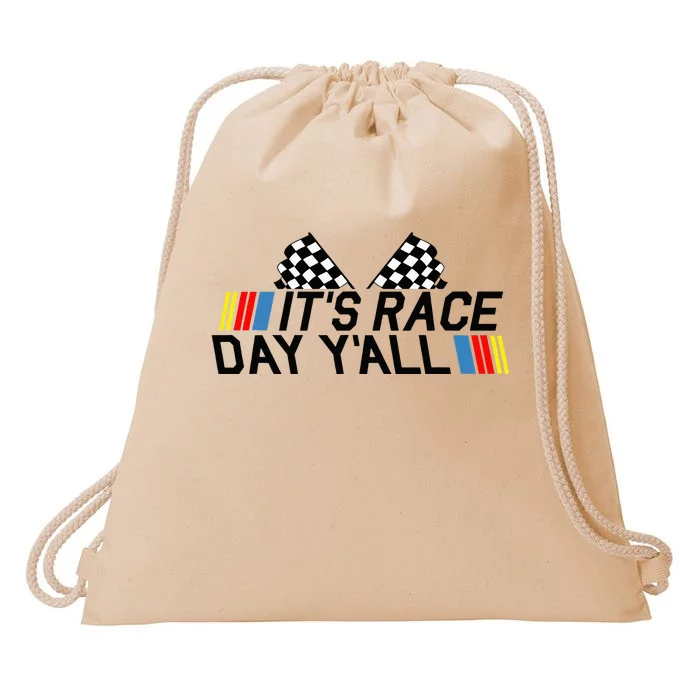 Its Race Day Yall Funny Racing Drag Car Truck Track Womens Drawstring Bag