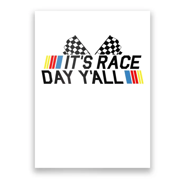 Its Race Day Yall Funny Racing Drag Car Truck Track Womens Poster