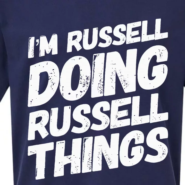 I'M RUSSELL DOING RUSSELL THINGS Personalized Name Gifts Sueded Cloud Jersey T-Shirt