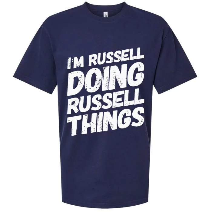 I'M RUSSELL DOING RUSSELL THINGS Personalized Name Gifts Sueded Cloud Jersey T-Shirt