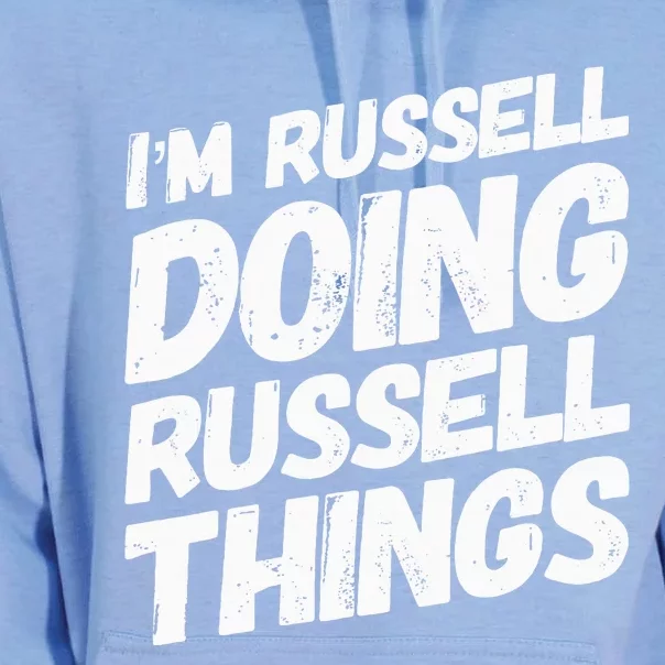 I'M RUSSELL DOING RUSSELL THINGS Personalized Name Gifts Unisex Surf Hoodie