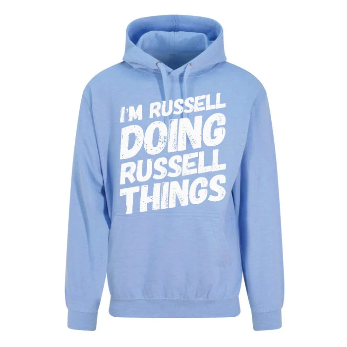 I'M RUSSELL DOING RUSSELL THINGS Personalized Name Gifts Unisex Surf Hoodie