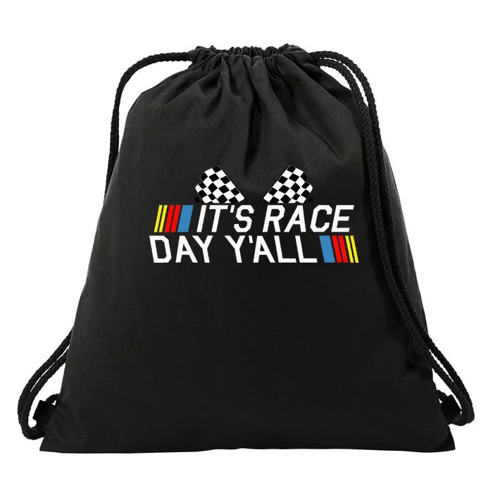 Its Race Day Yall Funny Racing Drag Car Truck Track Womens Drawstring Bag