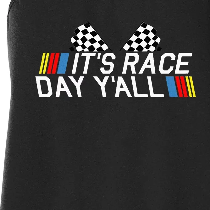 Its Race Day Yall Funny Racing Drag Car Truck Track Womens Women's Racerback Tank