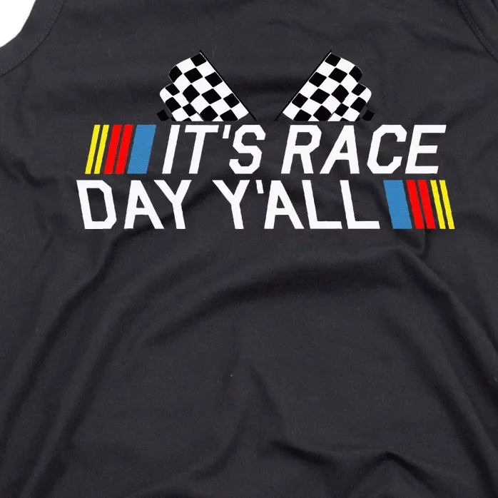 Its Race Day Yall Funny Racing Drag Car Truck Track Womens Tank Top