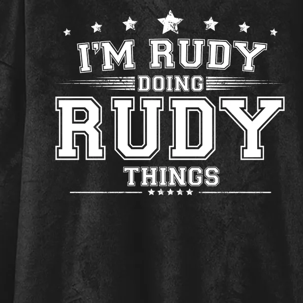 Im Rudy Doing Rudy Things Hooded Wearable Blanket