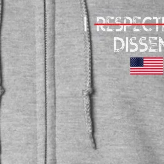 I Respectfully Dissent With Fear For Our Democracy I Dissent Full Zip Hoodie